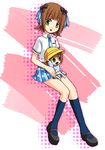  amami_haruka hat idolmaster idolmaster_(classic) idolmaster_live_for_you! inpr multiple_girls nonowa rough_time_school school_uniform sitting 