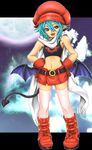  demon_tail gloves green_hair hat nore rukia_moon shinrabanshou short_hair solo tail thighhighs wings 