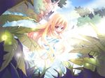  blonde_hair blue_eyes kiyuzuki_satoko long_hair official_art solo water yggdra_union yggdra_yuril_artwaltz 