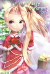  1girl azumi_(tks-sd) blonde_hair christmas gift kid_icarus kid_icarus_uprising nachure nintendo present smile viridi 