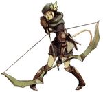  arrow blue_eyes boots bow bow_(weapon) facial_mark final_fantasy final_fantasy_xi mithra ranger tail weapon 