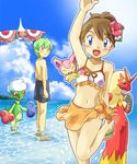  beach haruka_(pokemon) nintendo pokemon pokemon_(anime) shuu_(pokemon) swimsuit 
