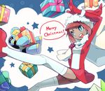  bag christmas dark_skin gift gloves hat mie_nabe red_hair santa_hat sari_sumdac thighhighs transformers transformers_animated 