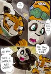  amazed anthro bear better_late_than_never collar comic daigaijin dialog dialogue english_text eyes_closed feline female hug kung_fu_panda male mammal master_tigress panda po red_eyes text tiger 