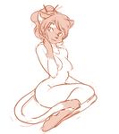  cat feline female mammal monochrome nude paperclip_(artist) siamese sitting sketch solo 