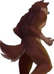  anthro biceps brown_fur canine flexing fur male mammal muscles nude pecs pose solo standing unknown_artist wolf 
