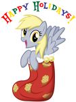 alpha_channel bell bells blonde_hair christmas_stocking christmas_stockings derp_eyes derpy_hooves_(mlp) english_text equine female feral food friendship_is_magic hair happy_holidays hi_res horse looking_at_viewer mammal muffin my_little_pony pegasus plain_background pony solo text transparent_background wings yanoda yellow_eyes 