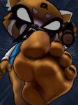  absurd_res aggressive_retsuko ailurid anthro clothing feet female fooooly foot_focus hi_res mammal plantigrade red_panda retsuko soles toes 