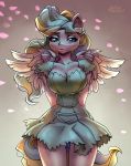  2019 blue_eyes breasts cleavage clothed clothing dress equine female holivi mammal my_little_pony pegasus pose solo thigh_gap vapor_trail_(mlp) wings 