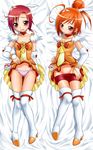  bike_shorts boots bow breasts choker cure_sunny dakimakura dress ebifly fang hino_akane_(smile_precure!) lying magical_girl multiple_views on_back orange_(color) orange_choker orange_hair orange_skirt panties precure red_eyes red_hair red_shorts shorts skirt skirt_lift small_breasts smile smile_precure! striped striped_panties thigh_boots thighhighs tiara underwear 