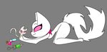  angry annoyed cat cub cute feline female fluffy_tail invalid_tag luckylucy99 male mammal me-mow memow micro needle nude original_character scarf science size_difference smile syringe vial what_has_science_done young 