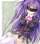  1girl arms_behind_back bdsm blindfold blush bondage bound breast_bondage breasts crotch_rope highres little_busters! maullarmaullar rope sasasegawa_sasami school_uniform shibari thighhighs tied_up 