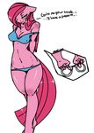  anthro anthrofied avante92 blue_eyes blush bra dialog english_text equine female friendship_is_magic hair handcuffs horse long_hair mammal my_little_pony navel panties pink_hair pinkamena_(mlp) pinkie_pie_(mlp) plain_background pony shackles smile solo standing straight_hair text underwear white_background 