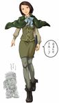  1girl chibi highres isomine metal_gear_(series) metal_gear_solid metal_gear_solid_3 naked_snake pantyhose para-medic_(mgs3) translated 