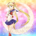  bad_id bad_pixiv_id bishoujo_senshi_sailor_moon blonde_hair blue_eyes blue_sailor_collar blue_skirt boots bow bun_cover choker copyright_name crescent_moon double_bun earrings feet_out_of_frame gloves jewelry knee_boots long_hair magical_girl moon moon_stick rainbow_background red_bow red_choker sailor_collar sailor_moon sailor_senshi_uniform skirt solo tsukino_usagi twintails very_long_hair violetcoral wand white_gloves 