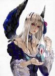  8981 bad_id bad_pixiv_id doll_joints dress frills hairband long_hair purple_eyes rozen_maiden silver_hair solo suigintou wings 