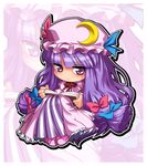  bad_id bad_pixiv_id book bow chibi hat hong_(white_spider) long_hair lowres patchouli_knowledge pink_bow purple_hair ribbon solo touhou 