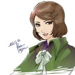  artist_request bow brown_eyes brown_hair lowres metal_gear_(series) metal_gear_solid metal_gear_solid_3 open_mouth para-medic_(mgs3) ribbon smile solo 