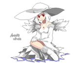  albino amanita_virosa bare_shoulders blush boots dress full_body gloves hat jewelry lowres mushroom necklace oso-teki_kinoko_gijinka_zukan oso_(toolate) personification pixel_art red_eyes short_hair skull solo transparent_background white_hair wings 