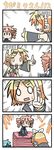  3girls 4koma bowing chibi chibi_miku comic crossover cushion drill_hair handheld_game_console hatsune_miku kagamine_rin kasane_teto minami_(colorful_palette) multiple_girls orz playing_games playstation_portable silent_comic sweat twin_drills twintails utau video_game vocaloid zabuton 