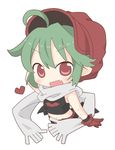  chibi fang green_hair lowres rukia_muun scarf shinrabansho shinrabanshou 