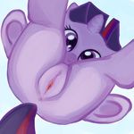  absurd_res anus equine female feral friendship_is_magic fur hair hi_res horn horse looking_at_viewer mammal multi-colored_hair my_little_pony plain_background pony ponylicking purple_fur pussy solo twilight_sparkle_(mlp) unicorn white_background 