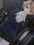  1girl crescendo d.o. game_cg otowa_yuka rain school_uniform short_hair uniform 