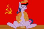  army cccp clothing communism communist cum equine female friendship_is_magic fur hair hammer_and_sickle hat horn horse mammal masturbation military multi-colored_hair my_little_pony open_mouth orgasm plain_background pony purple_fur pussy red_star russia russian shirt solo soviet soviet_union twilight_sparkle_(mlp) two_tone_hair unicorn ussr 