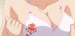  animated animated_gif bounce bouncing_breasts bra breasts brown_hair cleavage large_breasts lowres musubi sekirei underwear 