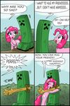  blue_eyes ciriliko comic creeper cutie_mark dialog dialogue duo english_text equine female feral friendship_is_magic happy horse hug mammal minecraft my_little_pony pinkie_pie_(mlp) pony sad text video_games 