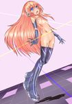  1girl blue_eyes blush breasts headset highres long_hair nipples orange_hair pussy robot robot_girl rokko-chan rokko-chan_(character) solo takiteru tears uncensored 