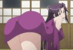  animated animated_gif ass ass_shake black_hair dress huge_ass kazehana lowres purple_dress sekirei 