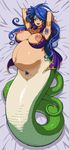  anus armpit_hair arms_up blue_hair breasts breath_of_fire breath_of_fire_i breath_of_fire_ii breath_of_fire_iii breath_of_fire_iv deis highres jewelry lamia large_breasts monster_girl nipple_piercing nude open_mouth piercing pose posing pregnant pubic_hair pussy tenseiani uncensored 