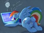  anus atryl blue_screen_of_death butt computer equine female feral friendship_is_magic hair horse interrupted lying mammal masturbation multi-colored_hair my_little_pony nude on_front orgasm_denial pegasus pony pussy rainbow_dash_(mlp) rainbow_hair solo sweat wet wings 