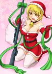  1874486_(artist) ashley_graham bell blonde_hair breasts christmas elbow_gloves gloves hat resident_evil resident_evil_4 santa_hat xmas 