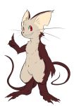  2_tails big_ears brown_fur brown_tail claws ear_tuft fur josyu_(character) long_tail mammal misoden_(artist) multi_tail multicolored_fur raised_index_finger red_eyes sharp_teeth smile tapering_ears teeth toe_claws tuft whiskers white_fur 