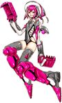  absurdres bad_id bad_pixiv_id flat_chest highres igarashi_ran_(igatz) mecha_musume original pink_eyes pink_hair short_hair solo thighhighs 