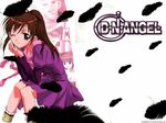  2girls artist_request blush character_request dnangel dress feathers harada_riku harada_risa multiple_boys multiple_girls niwa_daisuke official_art one_eye_closed sitting smile wallpaper 