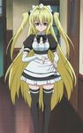  blonde_hair detached_sleeves konjiki_no_yami long_hair maid non-web_source red_eyes screencap solo stitched thighhighs third-party_edit to_love-ru two_side_up very_long_hair zettai_ryouiki 