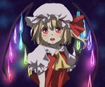  alternate_wings blonde_hair crying crying_with_eyes_open flandre_scarlet glowing hat machiko_(beard) one_side_up open_mouth red_eyes scared short_hair sobbing solo tears touhou upper_body wings 