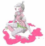  bad_id bad_pixiv_id belt boots cream_starter_(stand) fur green_hair hat hot_pants_(sbr) jojo_no_kimyou_na_bouken lipstick makeup mokeo pink_hair short_hair shorts sitting solo stand_(jojo) steel_ball_run 