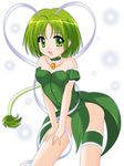  choker detached_sleeves garters green_choker green_eyes green_hair green_leotard green_shirt leotard magical_girl mew_lettuce midorikawa_lettuce non-web_source puffy_detached_sleeves puffy_sleeves shirt short_hair solo tokyo_mew_mew 