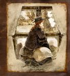  absurdres anne_of_green_gables anne_shirley bad_id bad_pixiv_id braid burari hat highres sepia solo 