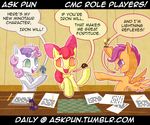  ask_pun comic cub cutie_mark_crusaders_(mlp) dialog dialogue dungeons_&amp;_dragons equine female feral friendship_is_magic horn horse humor iron_will_(mlp) joke mammal my_little_pony pegasus pony scootaloo_(mlp) sweetie_belle_(mlp) text tumblr unicorn unknown_artist wings young 