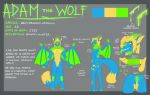  adam_the_wolf bounty_hunter canine dragon emitheempress glowing knot male mammal model_sheet solo wolf 