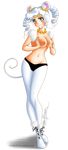  animal_ears belly_button bishoujo_senshi_sailor_moon bishoujo_senshi_sailor_moon_sailor_stars blush boots breasts emilia89 grey_eyes iron_mouse mouse_ears mouse_tail navel panties sailor_iron_mouse sailor_moon smile standing stockings tail thighhighs twintails underwear white_hair 