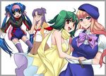  bad_id bad_pixiv_id blue_eyes blue_hair blush dress gloves green_hair headband klan_klein long_hair macross macross_frontier makuro matsuura_nanase multiple_girls pink_hair purple_hair ranka_lee scarf sheryl_nome short_hair smile thighhighs twintails 