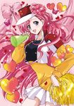  artist_request blue_eyes blush code_geass curly_hair euphemia_li_britannia flower hat heart long_hair pink pink_hair ribbon rose solo 