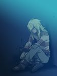  angry blonde_hair cuffs long_hair male_focus prison rintarou sitting solo tengen_toppa_gurren_lagann viral 