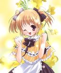  apron child dress hinako_(sister_princess) lowres non-web_source one_eye_closed orange_hair red_eyes short_hair sister_princess solo twintails 